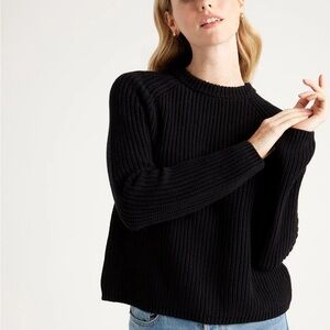 Quince Fisherman Cotton Crewneck Sweater  green